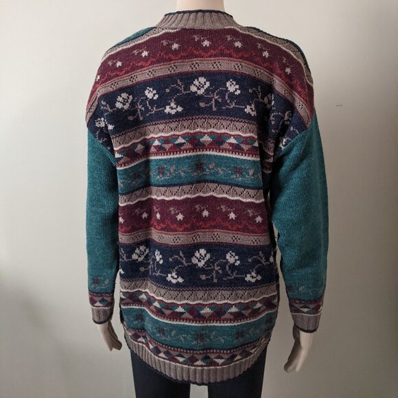 Vintage Daniel Hechter fair Isle knit crewneck sweater, women's medium - Picture 3 of 8